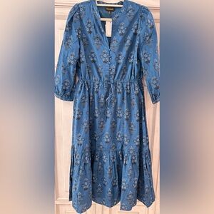 NWT SZ M Sugarlips Blue Patterned Dress